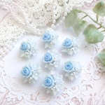【Perlbouquet〜水色＊＊＊樹脂粘土パーツ】