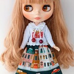 クリスマスセット*りか☆ブライス服/赤いプレゼントのニットとクリスマスイブのスカート