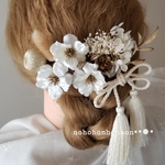 ✺金箔プレゼント✺ 𓈒𓏸𑁍‬White＆Gold 髪飾り 結婚式 成人式 卒業式 七五三 色打掛 着物 袴 和装   #minne_new