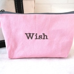 刺繍ポーチ【Wish】ピンク