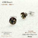 🍁秋色🌾【高品質】スモーキークォーツ✨サージカルステンレス✨極上ファセットCut💫ジュエリー天然石ピアス🎀