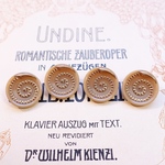 No.429 西ドイツ ヴィンテージ ガラスボタン 4個セット 18mm ハンドメイド ヨーロッパ 一点物 蚤の市 古いボタン ボタンピアス ボタンイヤリング ボタンアクセサリー 
