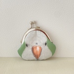 《オキナインコ　緑》のがまぐち《小》