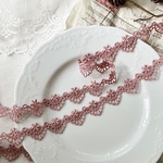 1m 綺麗 花 フラワー ケミカルレース ブレード スモーキーピンク BK221030 ハンドメイド 手芸 素材 材料