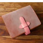  【M様オーダー品】　ミニ６ システム手帳 Brandy Brown × Fuxia 【Belt】