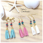 選べる４色♡タッセルとターコイズのイヤリング/ピアス