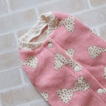 犬服M リボンラメドット裏毛 パープル バックオープン(背中開き)✨送料無料✨
