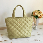 ナイロンキルティングバッグ(ベージュ) ーファスナータイプ