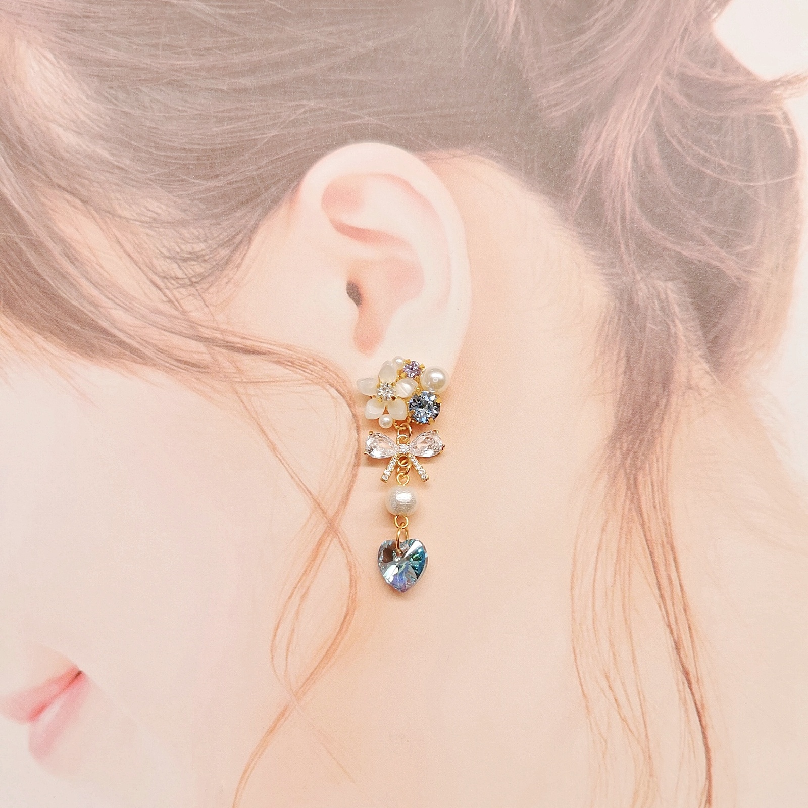 Princess♡スワロフスキービジューハート》ピアス/イヤリング