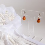 ガラスのしずくピアス(S) Maple