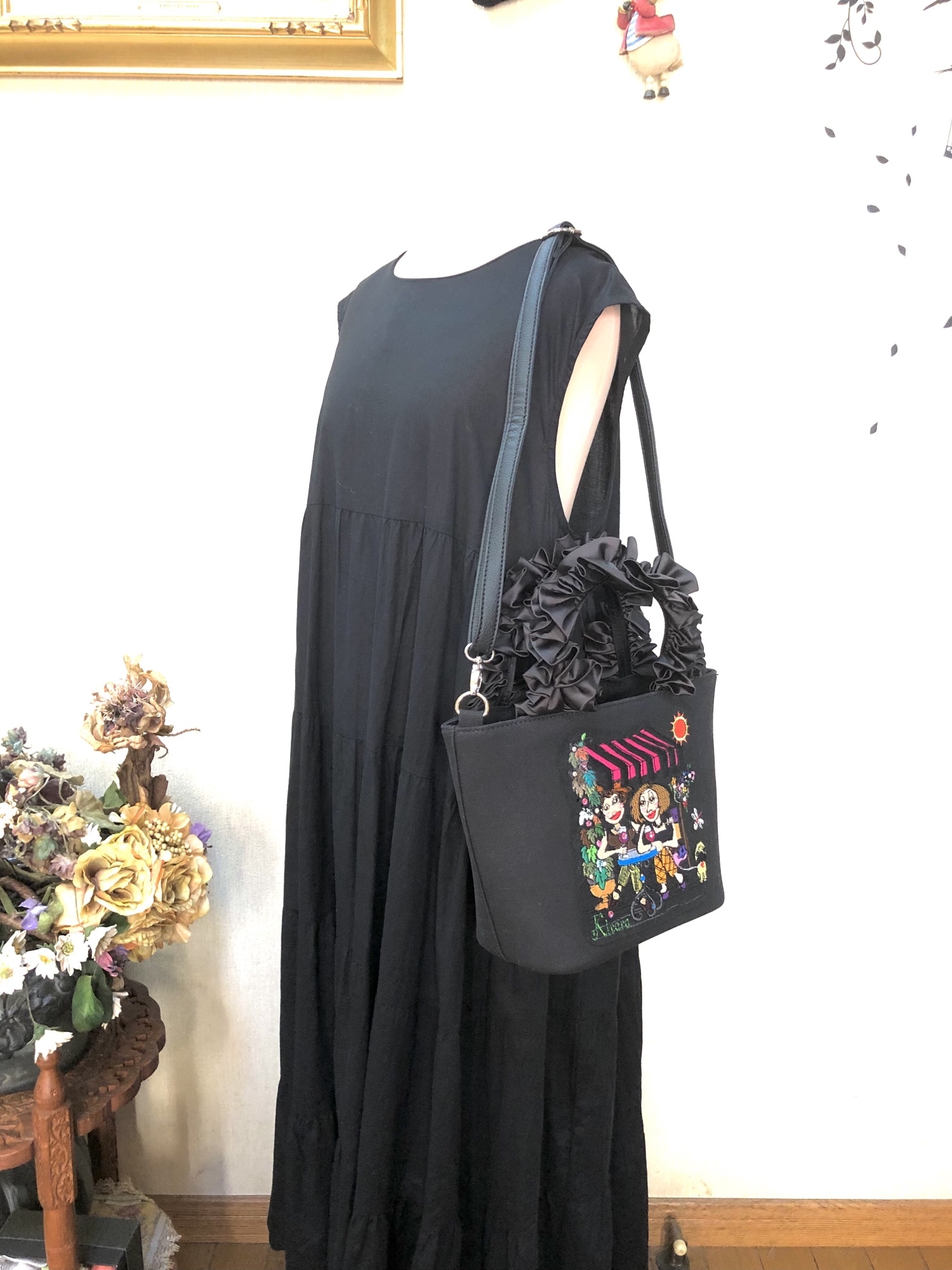 ロラライハリス刺繍 トートバッグ＆ショルダーバッグ