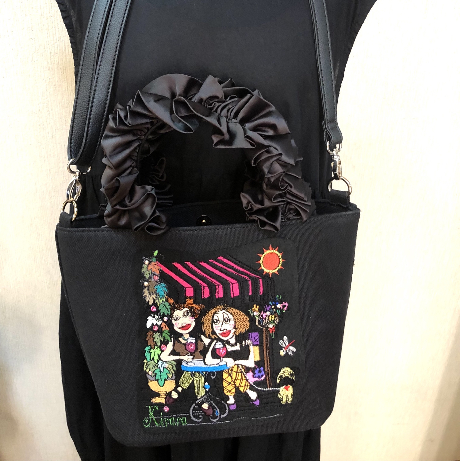 ロラライハリス刺繍 トートバッグ＆ショルダーバッグ