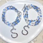【とくしまあやこ様専用】💙イニシャルビーズネックレス