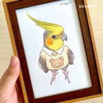 送料込み☆オカメちゃん原画（ノーマルオカメインコ）くまさんベスト