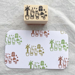 ラインはんこ-踊るハニワと観葉植物-　