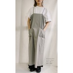 ◇2025年10月下旬納品◇エプロンロング クロス（ホワイト/グレー/チャコール/ブラック/ブラウン/ スモーキーグレー/ダークネイビー）