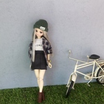 リカちゃん服　レザースカート