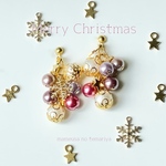 <再販>クリスマスのピアス(イヤリング)〜rosé〜