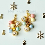 クリスマスのピアス(イヤリング)〜マカロン〜
