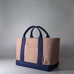 Ｍサイズ ネイビー×ベージュ トートバッグ  帆布