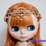 サークレット(白+金銀系)◇後ろ飾り付き