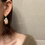 ナチュラル　セミバロック　オイスターパール　ピアス　イヤリング