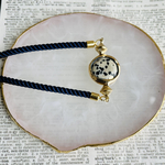 ダルメシアンジャスパー　ナイロンコードブレスレット　ブルー