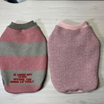 ～SAIL～2枚set胴42㎝　ボーダー＆編地模様ピンク