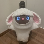 ラボット帽子　白フワフワ垂れ耳うさぎ