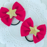 クリスマスヘアゴム 🎄キラキラ星⭐️ベルベットリボン🎀お揃い♡プレゼントにも🎁キッズヘアゴム♡2個セット