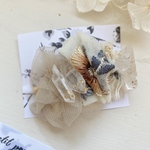 刺繍リボン×水晶ヘアクリップ　