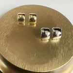 選べる 小ぶりシンプル ゴールド シルバー ピアス イヤリング 金属アレルギー対応 ノンホール 樹脂ピアス チタンピアス サージカルステンレス スクエア