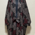 着物リメイク　大島　上衣　作務衣　上っ張り　ジャケット　コート　フリーサイズ