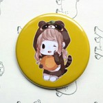 あにまるバッチ【たぬき】Φ44㎜