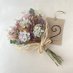 くすみピンクの花束（ドライフラワー花束）スワッグ、ブーケ