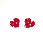 「#7200」ベルベット　ハート　ピアス　金具✴︎2個セット
