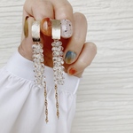 clear beads long pierce