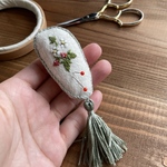 イチゴの花ピンクッション　タッセルつき
