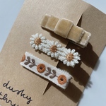 【再販開始】お花とリボンのベビーヘアクリップ3点セット