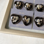 marble heart・black イヤリング