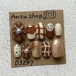 【現品】立体フラワー ✿淡色ネイルチップ 