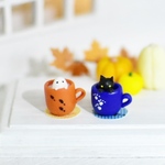 ハロウィン用 ちっちゃいネコちゃんとオバケちゃんのカップ