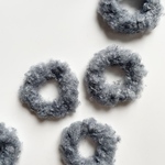   【4pcs blue ♯55-8 】もふもふリングパーツ