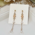 rainbow moonstone & pearlピアス♡