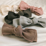 リボンヘアバンド【by-color stitch hairband】 リボンぽこぽこガーゼ ハーフバースディ 出産祝い プチギフト