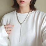 [オールステンレス]ボールチェーンロングネックレス