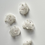 ◎新色◎【2pcs ivory #50-16】dot chiffon flower charm