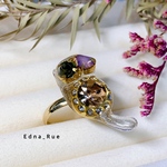 bijou cat💎きみのたからもの💍🐈✨リング フリーサイズ 送料無料 じゃれ猫 レジン 指輪