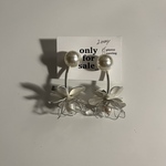 【2way】パールとマットシルバーのピアス