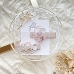 【1点のみ】【親子でお揃いも♡】お花とレースのヘアクリップ　リバティ　ヘアアクセサリー　かすみ草　やっとこピン　ヘアピン　フェリシテ